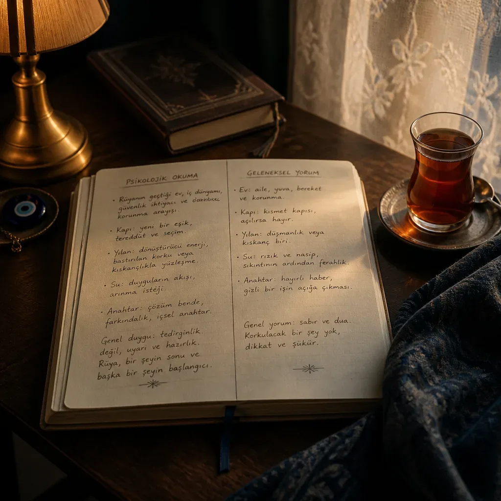 Rüya notları yazılmış açık defter