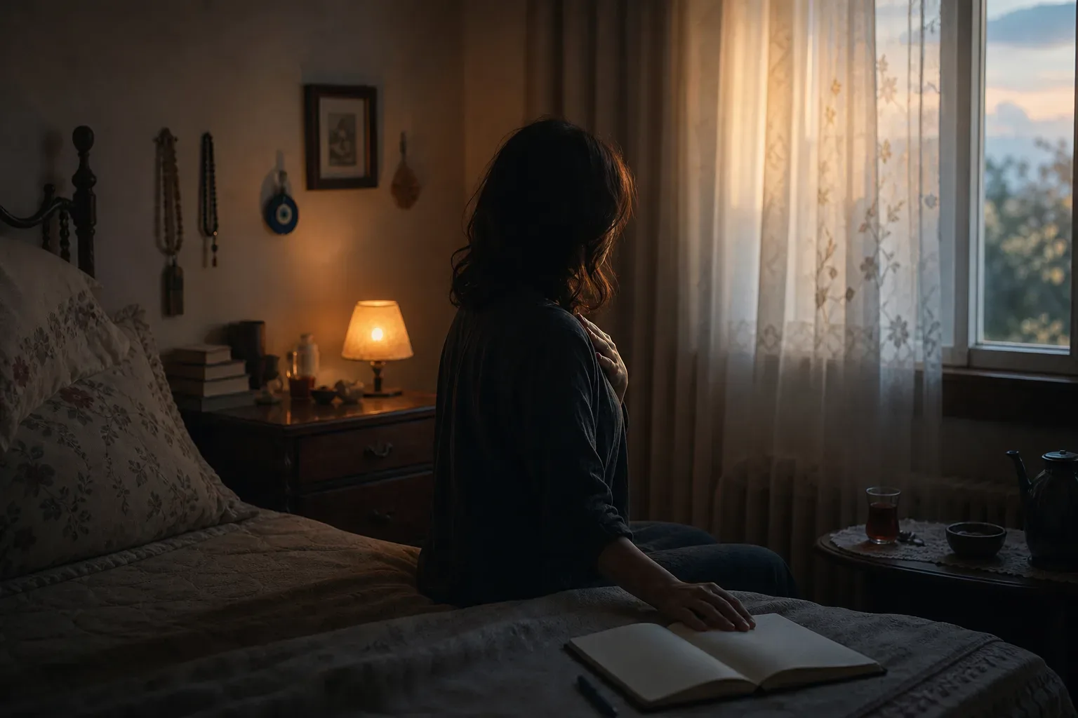Gece odasında kavga rüyasından uyanan kişi