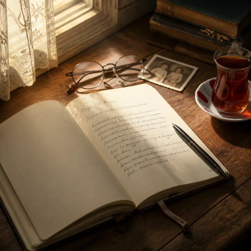 Rüya notları yazılan açık defter