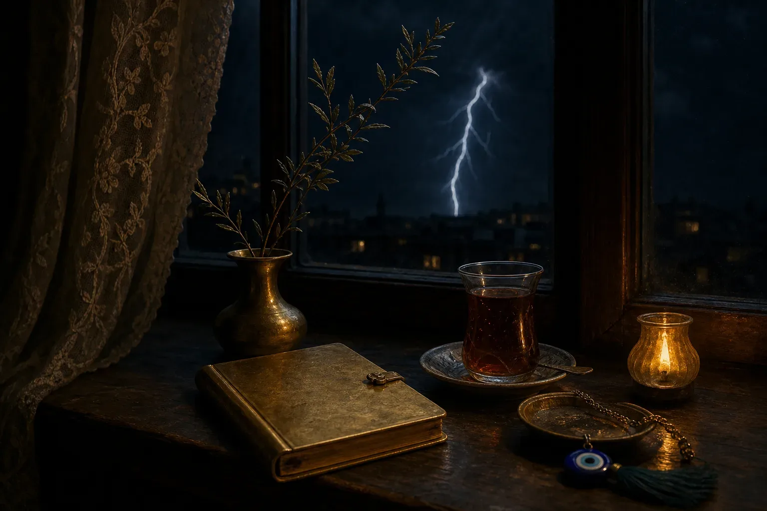 Symbolic still life: Rüyada şimşek görmek